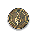 Silver gray relief coin icon